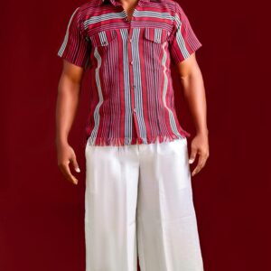 Afroase Aso oke  and linen wide pant